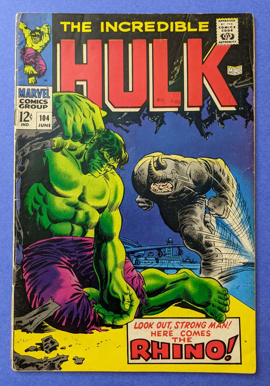 1968 Marvel Comics - The Incredible Hulk #104