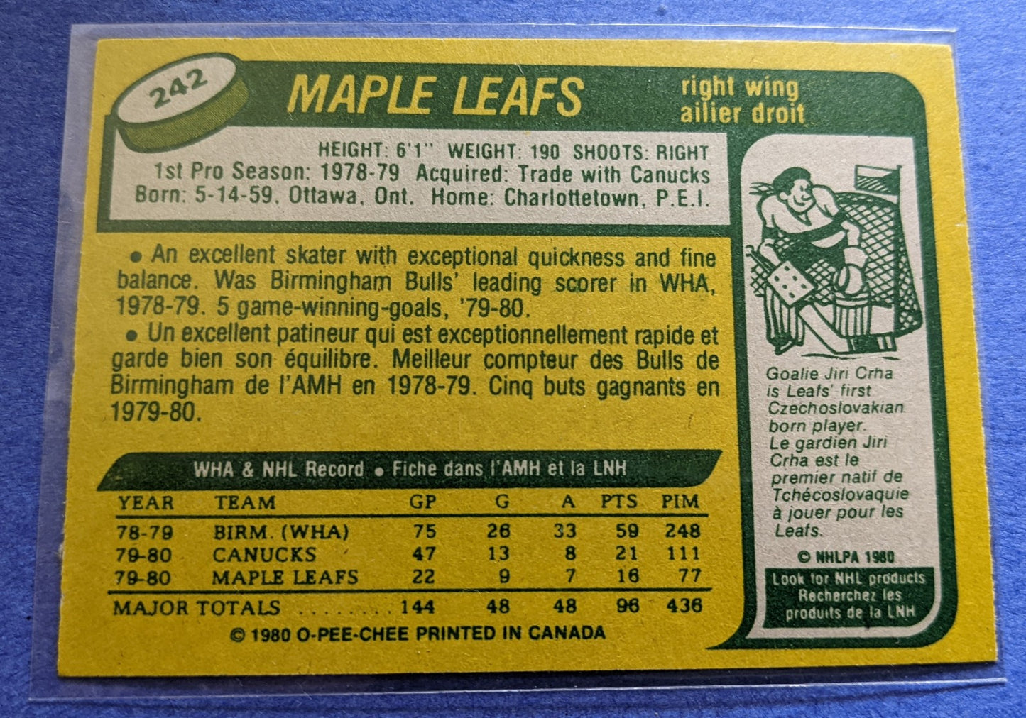 1980-81 O-Pee-Chee - Rick Vaive RC #242