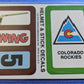 1979 Topps Helmet & Stick Decals Insert - Colorado Rockies