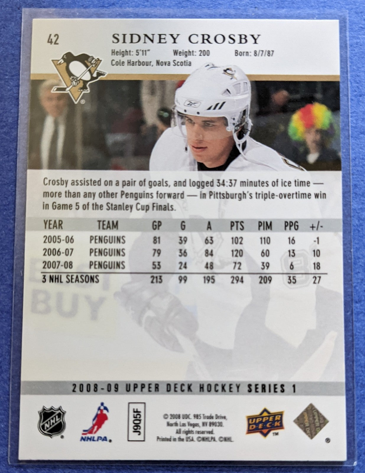 2008-09 Upper Deck - Sidney Crosby #42