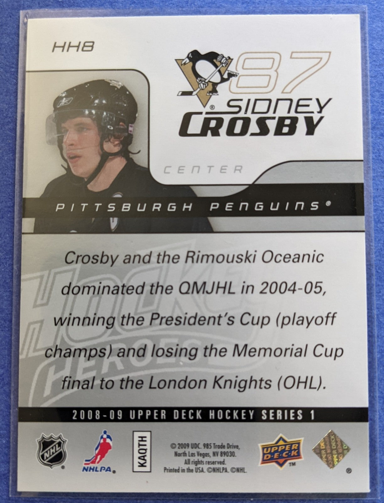 2008-09 Upper Deck Hockey Heroes - Sidney Crosby #HH8