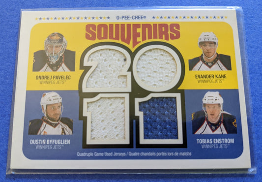 2011-12 OPC Souvenirs Quad Jersies - Pavelec/Kane/Byfuglien/Enstrom #OPC-WPG