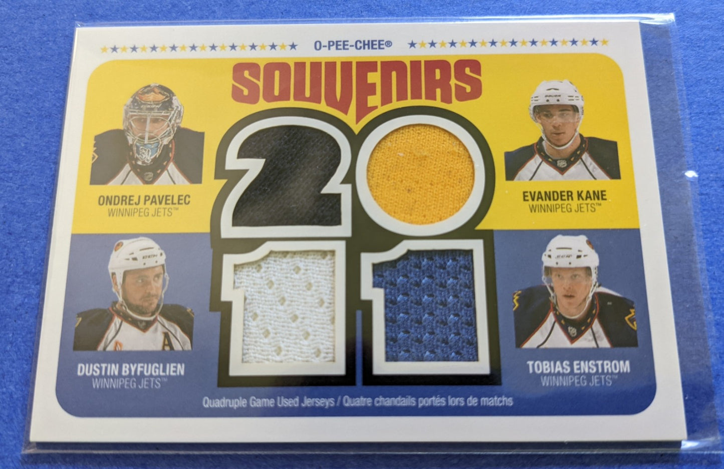 2011-12 OPC Souvenirs Quad Jersies - Pavelec/Kane/Byfuglien/Enstrom #OPC-WPG