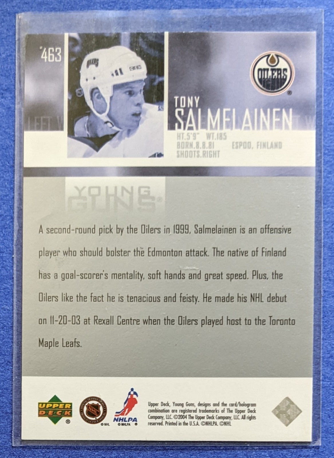 2003-04 Upper Deck - Tony Salmelainen Young Guns RC #463