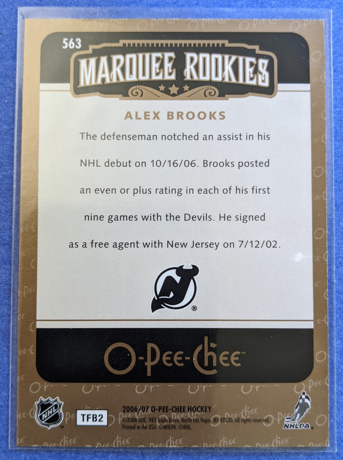 2006-07 O-Pee-Chee Marquee Rookies - Alex Brooks RC #563